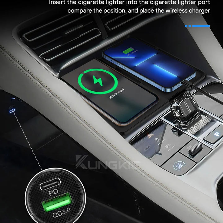 for BYD Song Plus 2023 2024 Car Wireless Charger 15W Mobile Phone Fast Charging Holder LHD RHD Accessories