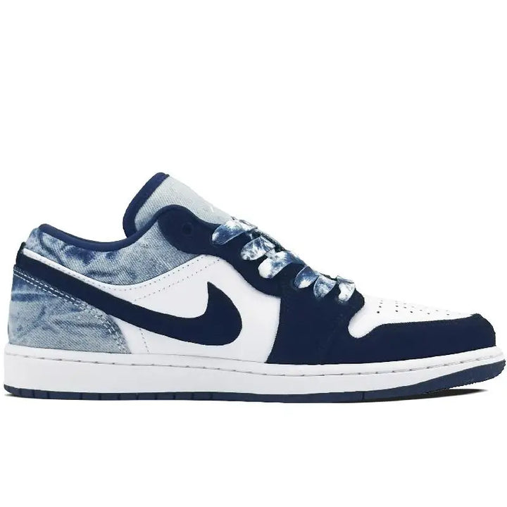 【Customize】Air Jordan 1 Vintage Basketball Shoes Men Low-top Navy Blue/white Sneakers shoes CZ8455-100