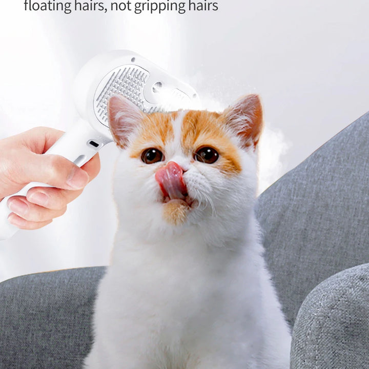 ROJECO Pet Automatic Spray Hair Comb Cat Hair Straightening Brush for Pets Dog Rechargeable Hair Removal Comb Cat Grooming Brush