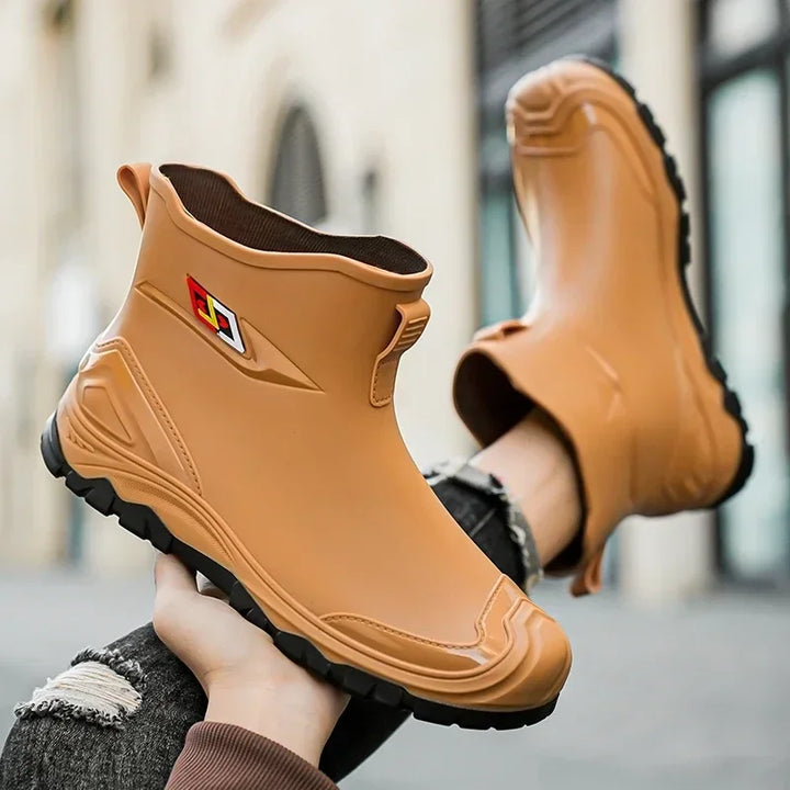 Men's Waterproof Rain Bootssingle Shoes Wear-resistant Mid-tube Rain Boots=Buataisí Báistí Na Bhfear=botas De Lluvia Para Hombre