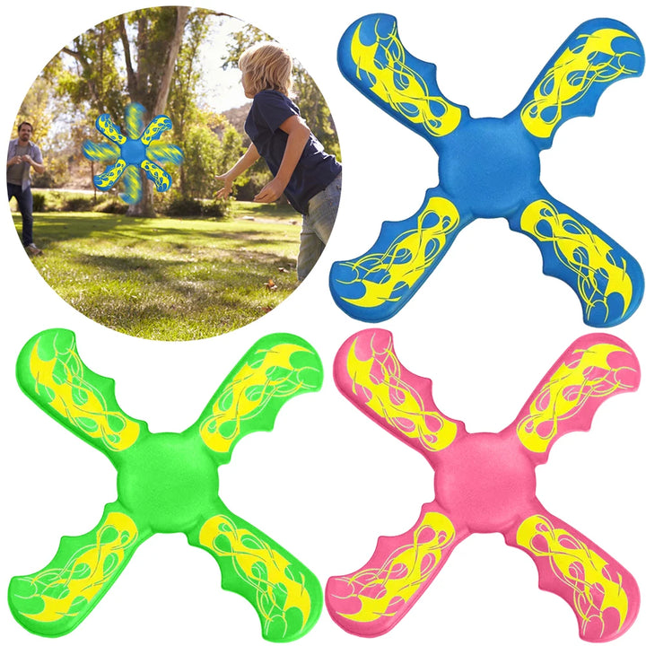 Soft 4 Bladed Boomerang 4-Leaf Boomerang Toy Funny Outdoor Boomerang Catcher Game Decompression Birthday Gifts for Kids