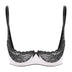 Womens Sexy Contrast Lingerie Half Cup Lace Push Up Balconette Bra Tops Adjustable Spaghetti Straps Underwire Bralette Underwear