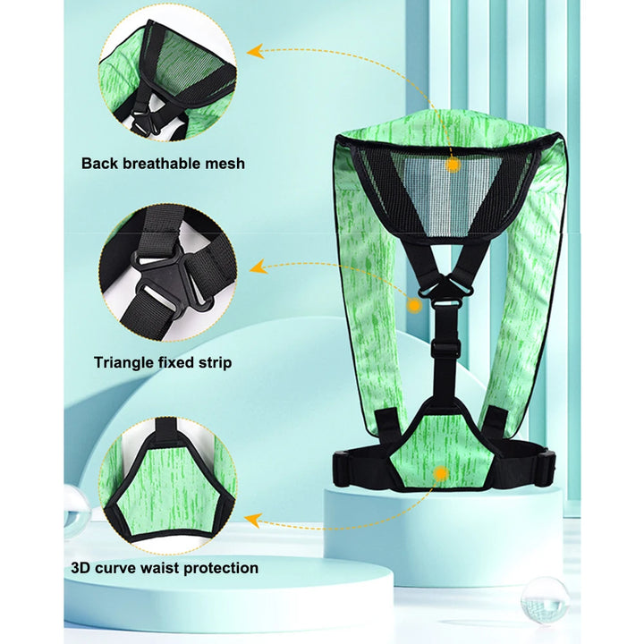 Automatic inflatable life jacket for adult swimming, water sports life jacket, automatic and manual