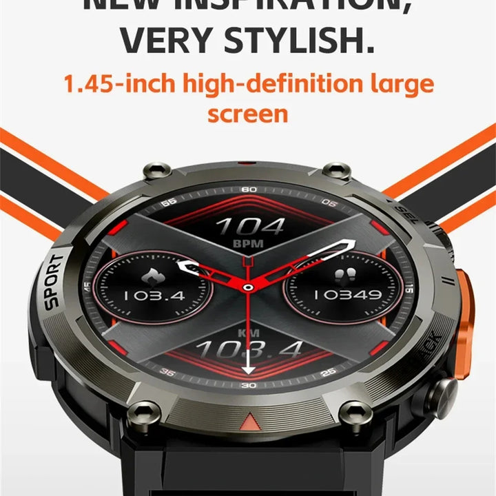 2024 Bluetooth Call Smart Watch For Men Full Touch Screen Health Monitor Clock With Flashlight Men SmartWatch For IOS Android