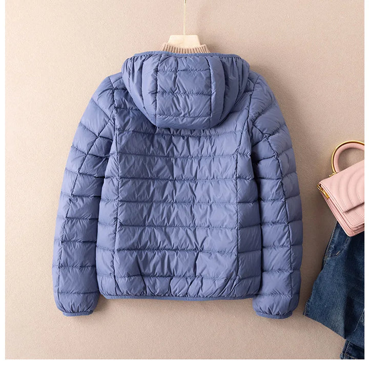 Women Autumn Down Jacket 2022 New Arrivals  90%  White Duck Down Ultra Light Fashion Hooded Keep Warm  Puffer Jacket