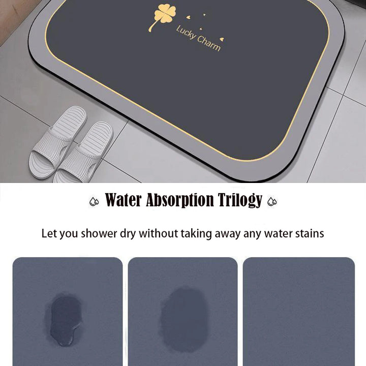 Diatom Mud Mat For Home Floor Clover Printing Bathroom Mat Absorbent Non Slip Bath Rug Kitchen Entrance Door Mats