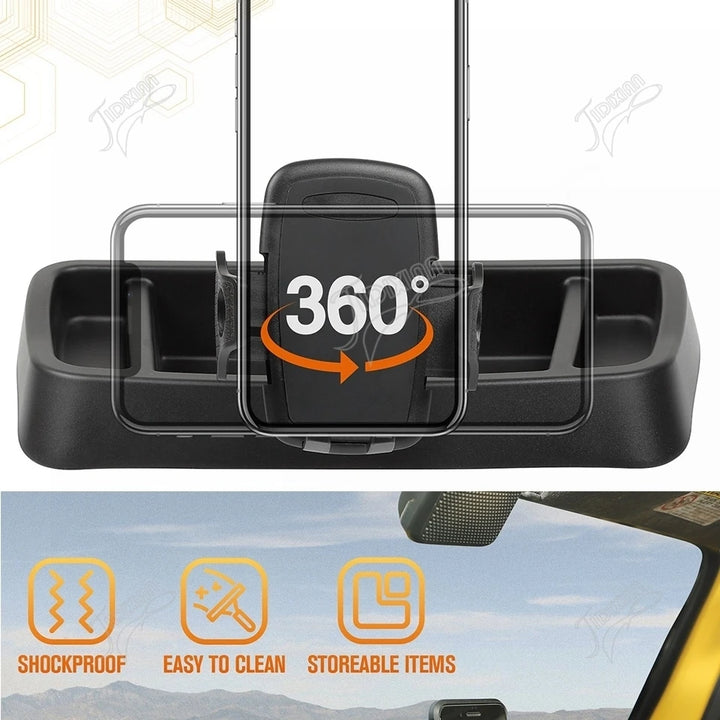 JIDIXIAN Car Center Console Storage Box Mobile Phone Holder Tablet Stand for Jeep Wrangler TJ 1997-2006 Interior Accessories