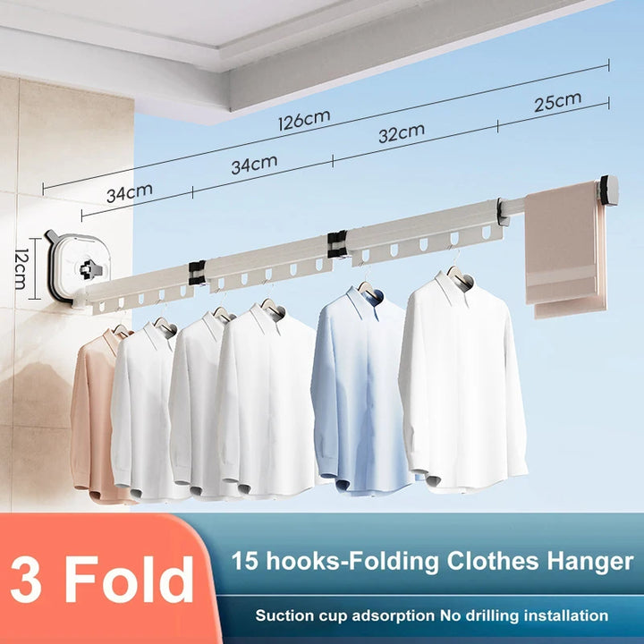 Clothes Horse Aluminum Wall Mount Clothes Drying Rack Outdoor Folding Clothesline Home Laundry Hangers for Clothes