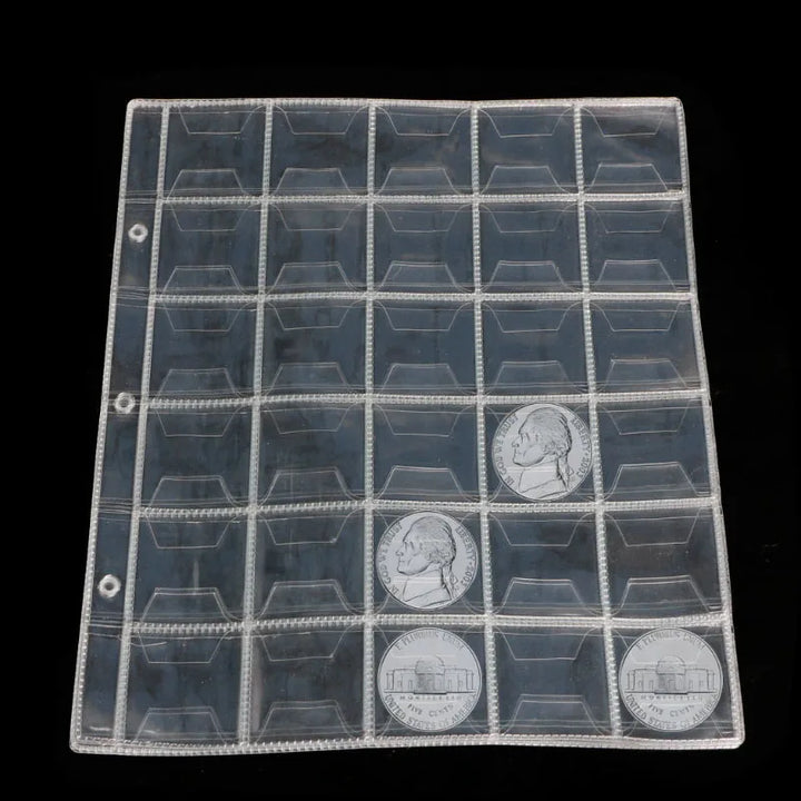 42/30/20/12/3 Pockets Classic Coin Holders Folder Pages Sheets for Storage Collection Album Photo Albums Clear Storage Organizer