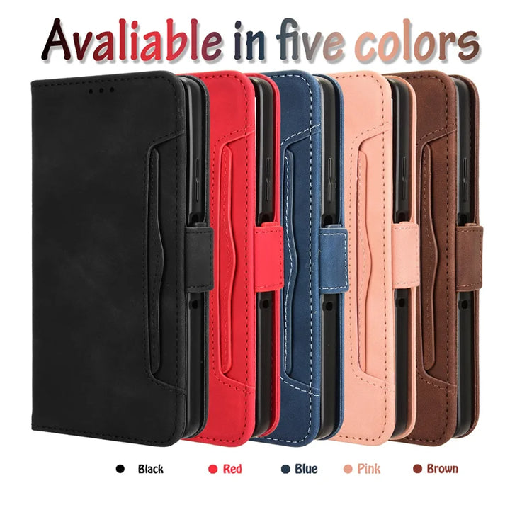 For Motorola Moto G75 5G Luxury leather wallet case Multi card slot for Moto G 75 G75 Magnetic phone case