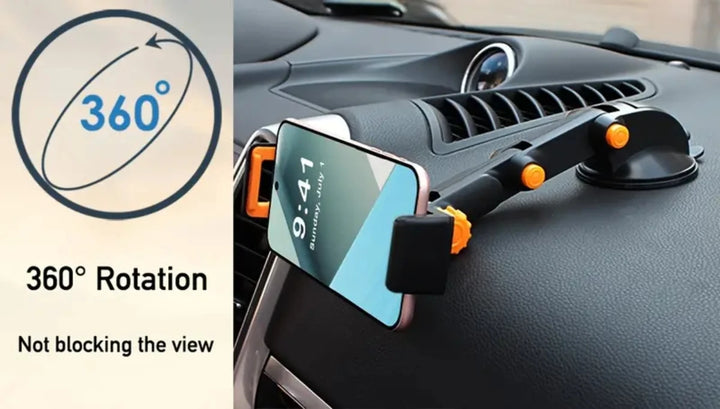 Car Phone and Tablet Holder, Suction Cup Phone Holder for Dashboard, Compatible with 4-12 inch Tablets and Phones