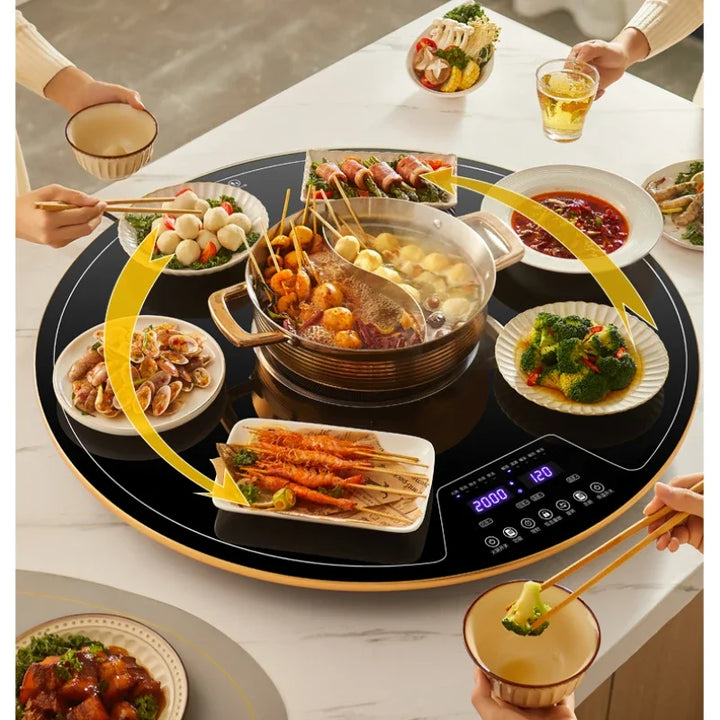 Hot Pot Dishes Warming Plate Household Dining Table Electric Rotating Plate Food Insulation Board Dishes Warming Keeping Plate