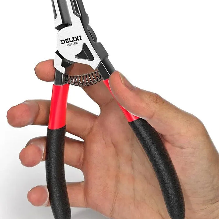 DELIXI ELECTRIC 5-In Circlip Pliers,Needle nose Pliers，Retaining Ring Pliers，for Removing Installing Puller Locking Rings Shafts