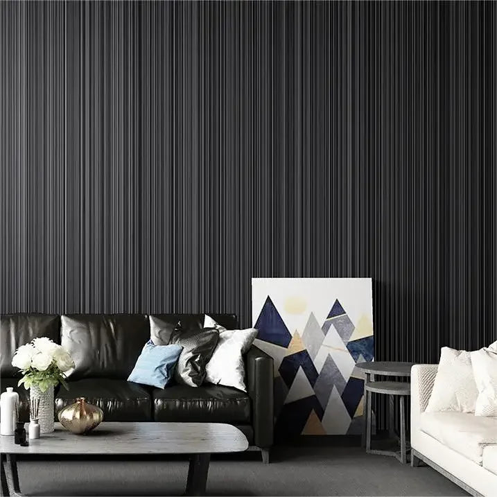 Modern minimalist gray striped wallpaper for living room bedroom background non self-adhesive wallpaper carta da parati