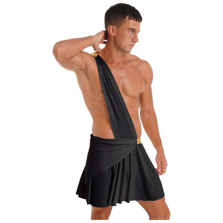 Men's  Ancient Greek God Halloween Party Costume Cosplay One Shoulder Strap Skirts Knight Warrior Theatrical Performance Outfit