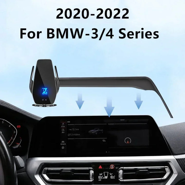 For 2020-2022 BMW 3 4 Series G20 G22 G26 Phone Holder with Screen Car Charger Wireless Interior Navigation Change 10.25 Inch