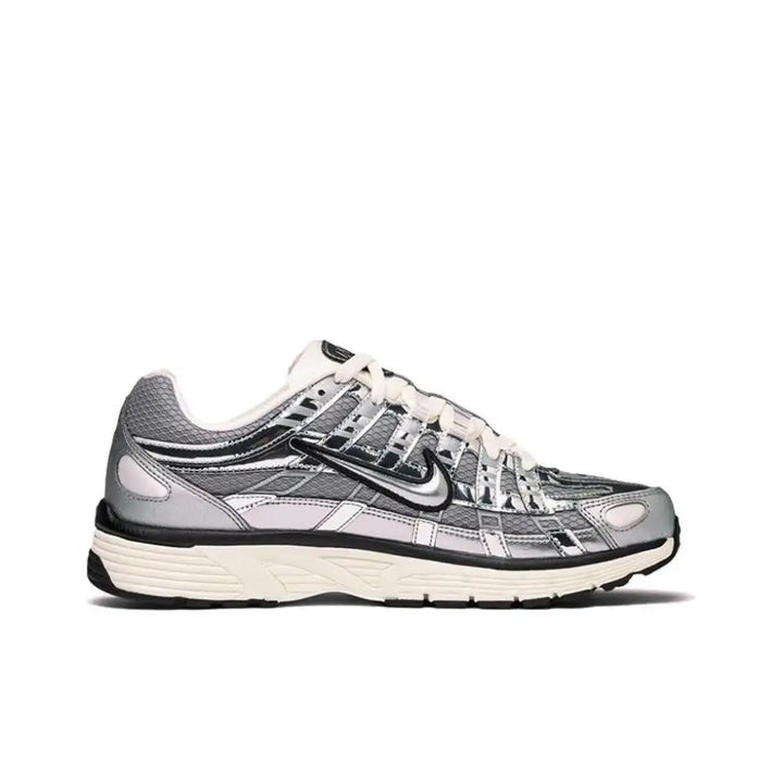 NIKE P-6000 Metallic Silver PRM NA Men's Sports Shoes Training Low Top Breathable Plaid Lightweight Running Shoes Casual Shoes