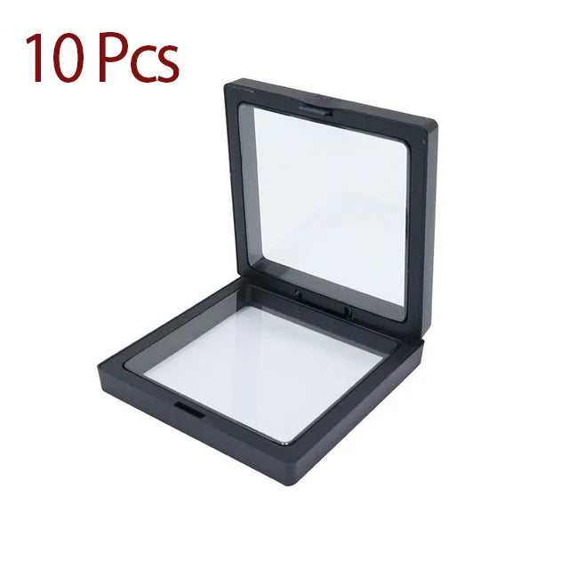 5/10Pcs 3D Floating Picture Frame Shadow Jewelry Box Display Stand Ring Pendant Holder Protect Jewelry Stone Presentation Case