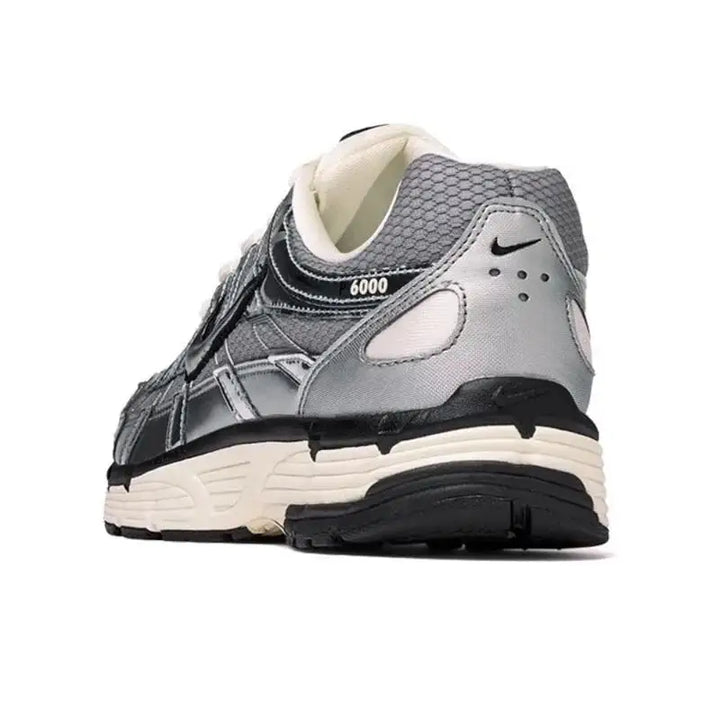 NIKE P-6000 Metallic Silver PRM NA Men's Sports Shoes Training Low Top Breathable Plaid Lightweight Running Shoes Casual Shoes