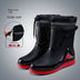 New ，Rain Boots Men's Waterproof Drawstring Rain ，Shoes Velvet Padded Suit， Warm Non-Slip Flat Fashion Take-out Rider Rain Boots