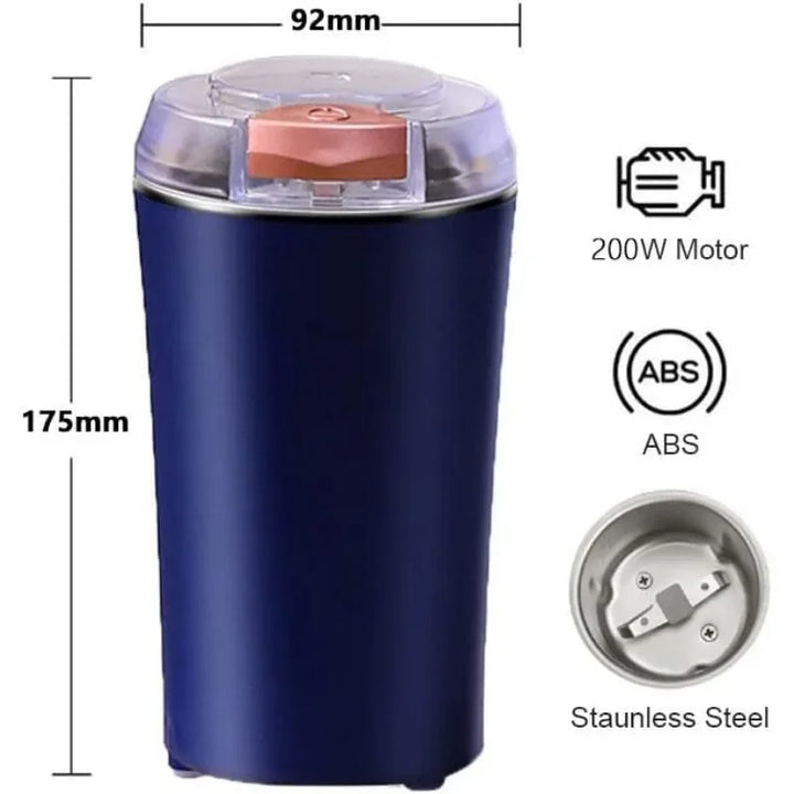 Electric Coffee Grinder Stainless Steel Spices Grinder Non-Slip Base Rust-Proof Coffee Bean Grinder Home Office Use Easy Clean