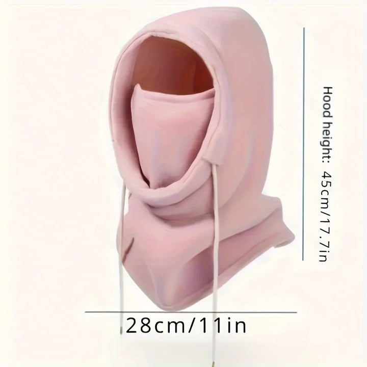 Unisex Winter Balaclava Knit Hood - Windproof  Mask with Drawstring, Motorcycle Riding Headgea Warm Knitted Cap Cold Weather