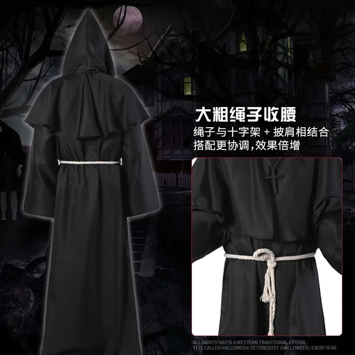 New Halloween Men Medieval Monk Robes Monk Costumes Wizard Costumes Priest Costumes Cosplay Costumes