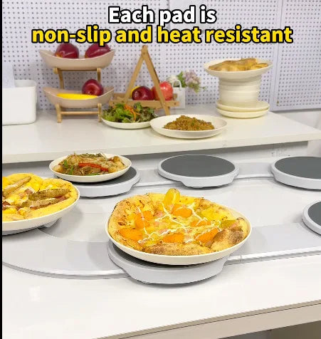 The Lazy Rotating Tray for Dining Table Rotating Hotpot Turntable Expandable for Rectangular & Oblong Tables - Kitchen Parties