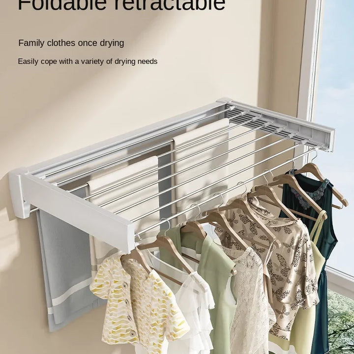 Invisible Towel Rack for Bathroom and Balcony - Foldable, Wall-Mounted, Retractable Drying Rack for Indoor Use