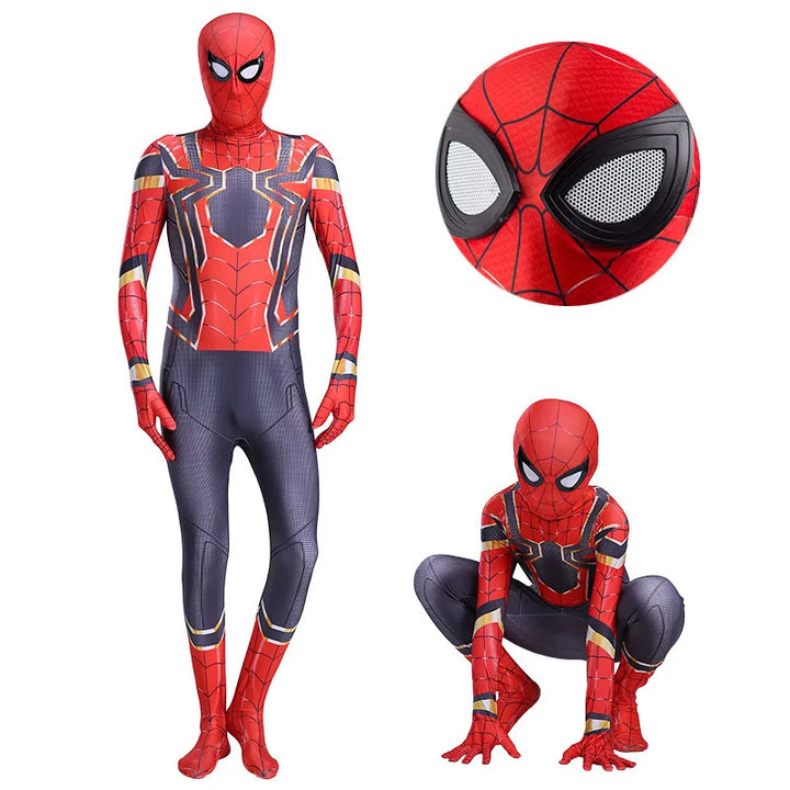 Spiderman Cosplay Fantasy Costumes Jumpsuit For Boys Girls Spider Man Miles Morales Superhero Halloween Carnival Zentai Bodysuit