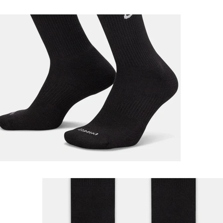 Original Nike Everyday Plus Cushioned Raining Sports High Socks 1 Pair Combination Black S M L DD2795-011