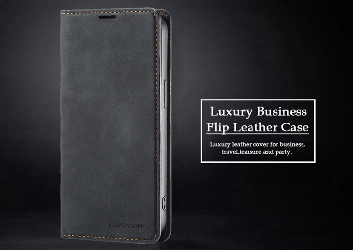 Wallet Luxury Skin Friendly Magnetic Flip With Card Slot Stand Leather Case For iPhone 15 Pro Max 14 Plus 13 12 11 X XS XR 8 7