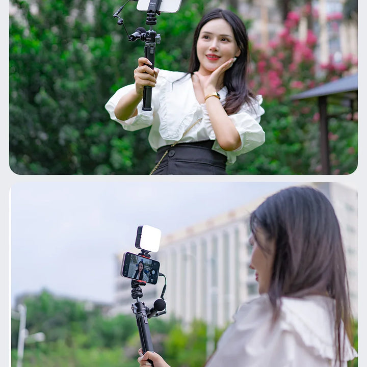 Ulanzi ST-06S Vertical Shooting Phone Mount Holder DSLR Camera Monitor Mount Tripod Mount Clamp for Smartphone Vlog Shooting