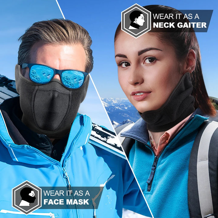 Fashion Winter Thermal Fleece Balaclava Full Face Mask Skiing Hat Bandana Hat Windproof Snowboard Scarves Women's Men Helmet Cap