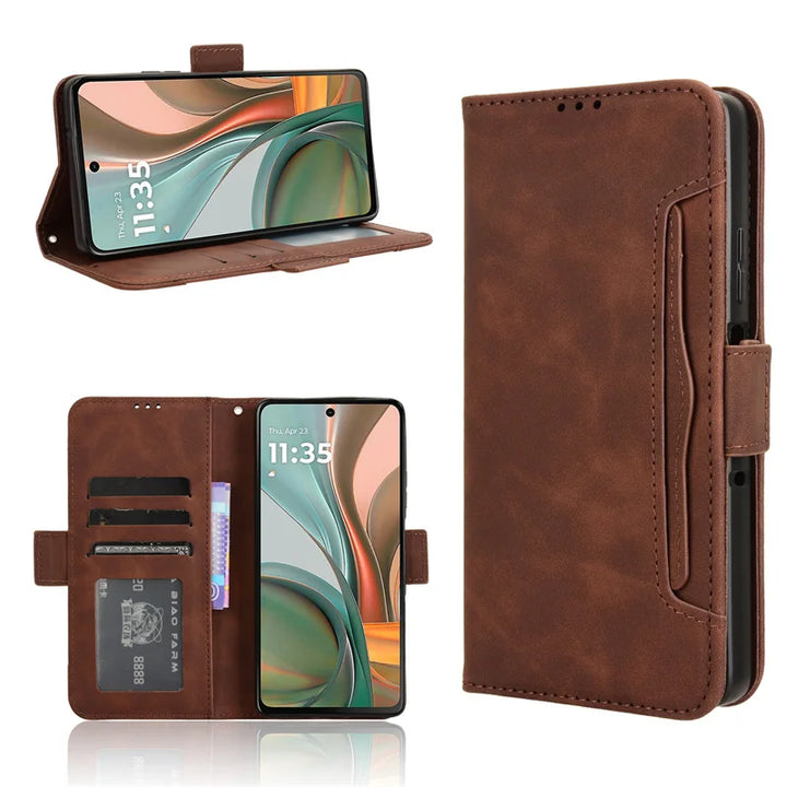 For Motorola Moto G75 5G Luxury leather wallet case Multi card slot for Moto G 75 G75 Magnetic phone case