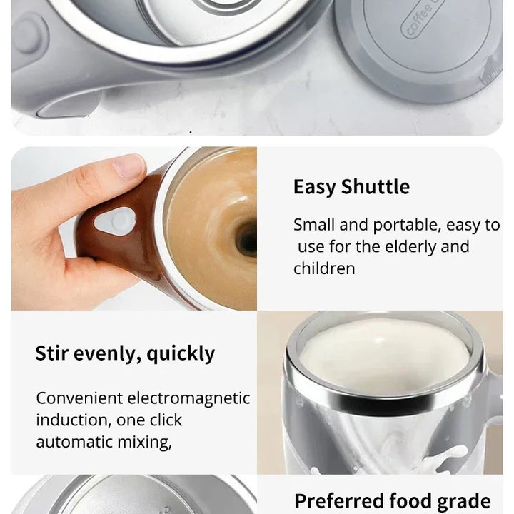 Rotating Automatic Stirring Mug,automatic stirring cup charger,Electric Stirring,Magnetic,Heat Preservation Mug For Office,Home