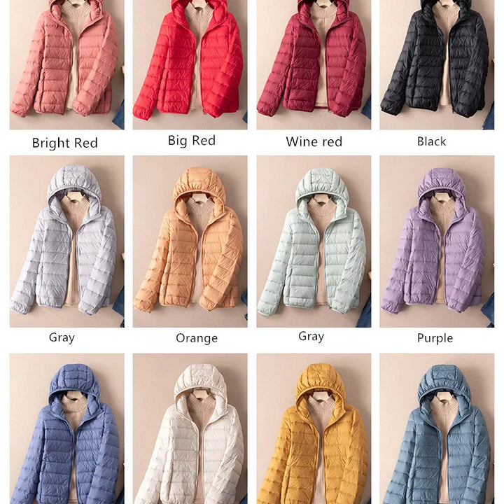 Women Autumn Down Jacket 2022 New Arrivals  90%  White Duck Down Ultra Light Fashion Hooded Keep Warm  Puffer Jacket