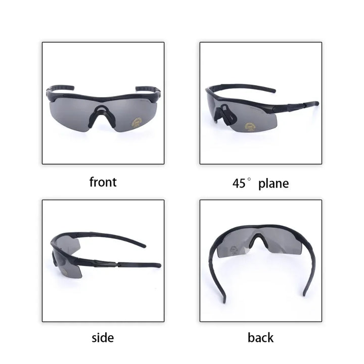 Military Tactical Goggles CS Airsoft Windproof Shooting Glasses HD 3 Lens Motocross Motorcycle Mountaineering Safe Glasses