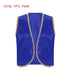 Mens Arab Prince Costume Persian Arabian Aladin Halloween Role Play Sleeveless Vest Waistcoat with Pant Suit Carnival Outfits