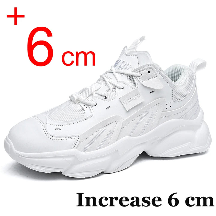 Men Sneakers Hidden Heels Elevator Shoes Plus Size 45 46 Heightening Shoes For Men Fashion Breathable 8cm 6cm Sports Taller Shoe