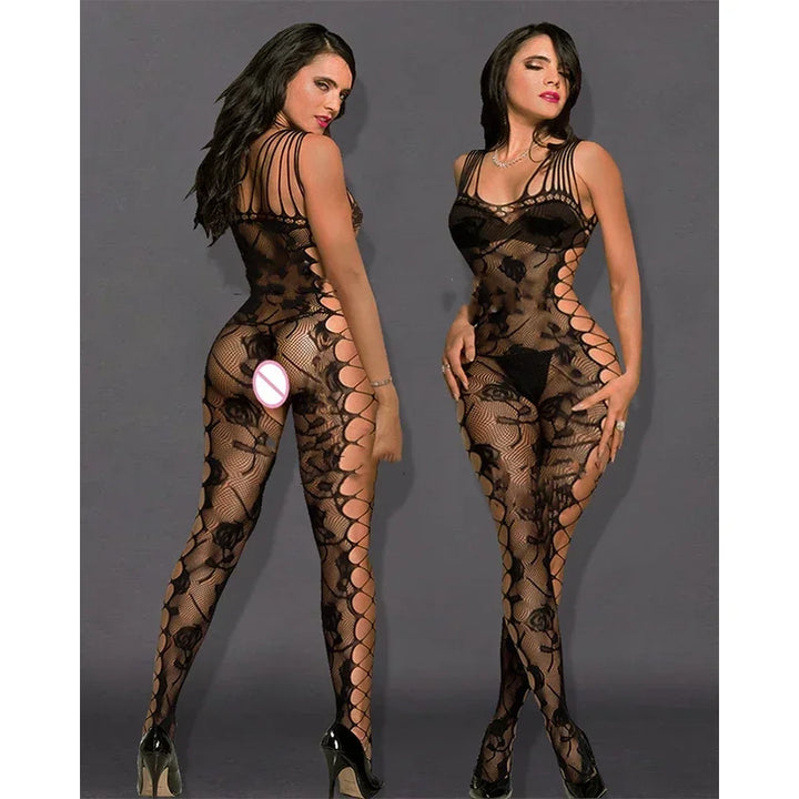 Sexy Bodystocking Open Crotch Women Sexy Tights Crotchless Pantyhose Fishnet Full Body Stockings Clu Bwear Nightwear