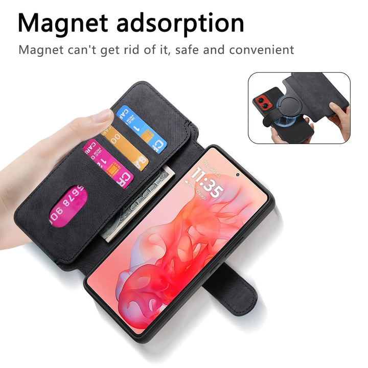 Leather flip magnetic suction detachable Back Cover For Motorola Moto G Stylus 5G (2024) 6.7 "Card slot wallet shockproof Case