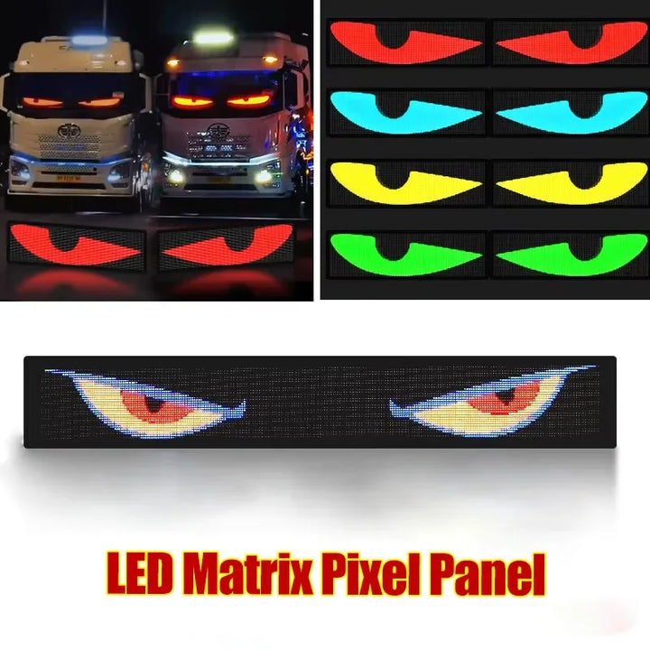 Demon Eyes Car LED Logo APP LED Matrix Pixel Panel Night Light DIY Programmable Flexible LED Display for Car Truck Accessorie