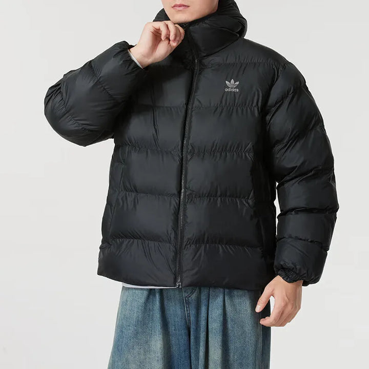 Adidas clover men 2024 winter leisure warm windproof hooded fashion cotton-padded jacket IY3396