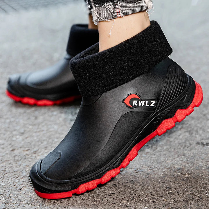 Rain Boots for Men Fashionable All-season Non-slip Waterproof Rubber Shoes for Fishing Work, Car Wash Wear-resistant Water Boots