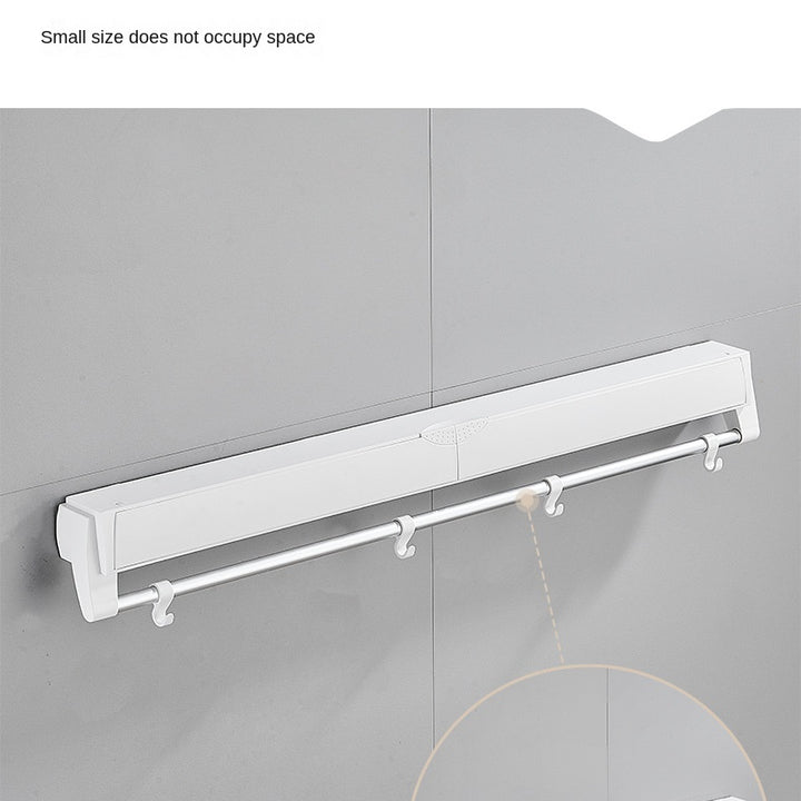 Invisible Retractable Drying Rack Multifunctional Bathroom Towel Rack Indoor Balcony Folding Telescopic Drying Rod No Punch Hole