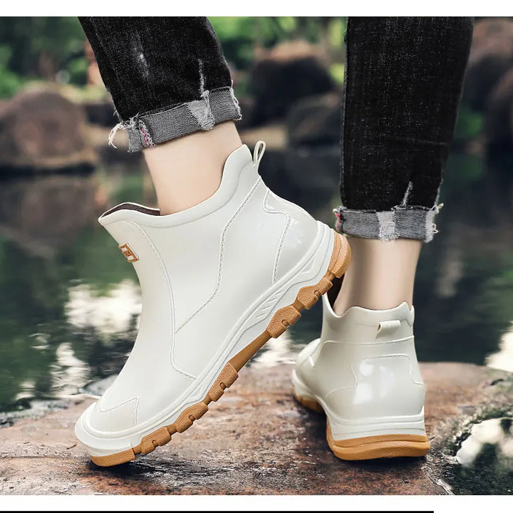 Men's Rain Boots Outdoor Casual Men Ankle Hiking Fishing Water Shoes Waterproof Work Boot Personality Non-slip Male Footwear