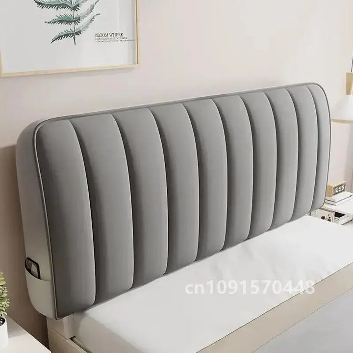 New Arrival High Grade Quilting Soft Plush Headboard Cover Solid Color Gray All-inclusive Soft Velvet Quilted Bed Head Cover