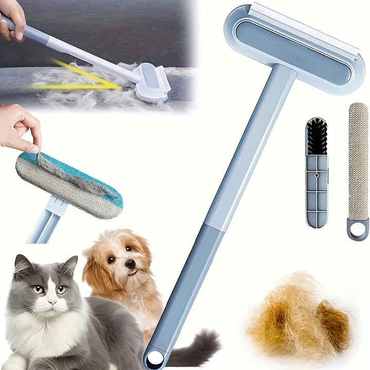 4-in-1 Pet Hair Remover Brush for Dogs&Cats,Multi-Functional Plastic,Handheld Fur Cleaner for Furniture,Carpets,and Window