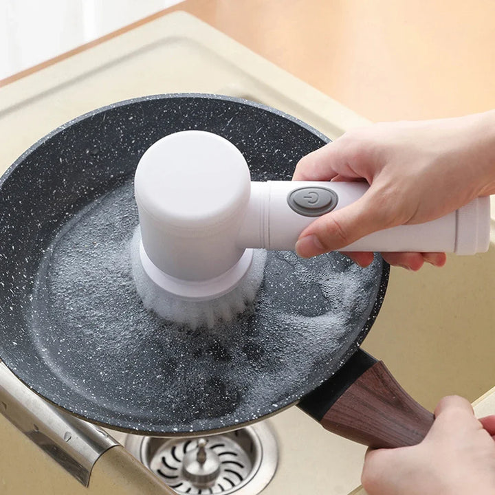 Electric Rotary Cleaning Brush Wireless Kitchen Bathroom Household Cleaning Brush Rechargeable Spin Scrubber with 3 Brush Tip